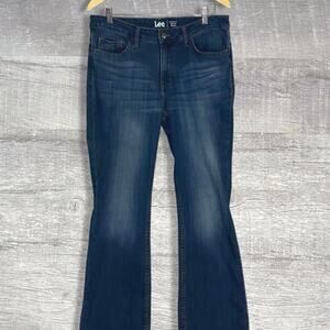 Lee 307 Dark Wash Bootcut Blue Jeans Womens 12 Regular (33X32) Mid Rise Denim